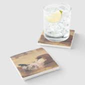 洪水の際のベッドでのベビー(J.E.ミラリスによる) ストーンコースター (横)