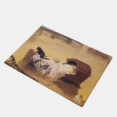 洪水の際のベッドでのベビー（J.E.ミラリスによる） ドアマット (アングル)