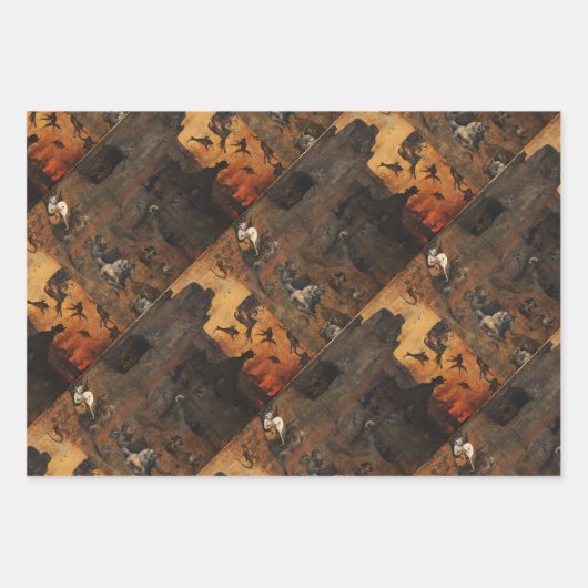 洪水以前の人類の邪悪 ラッピングペーパーシート (正面)