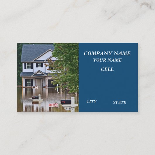 洪水災害保険被害 名刺 (正面)