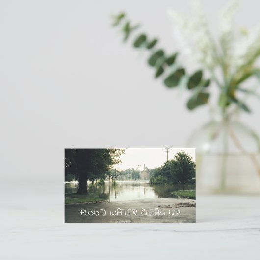 洪水被害後の清掃 名刺 (スタンド正面)