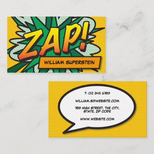 活モダン字おもしろい漫画帳ZAP 名刺 (正面/裏面)