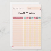 活動のための習慣トラッカー毎日のチェックリスト 便箋 (正面/裏面)