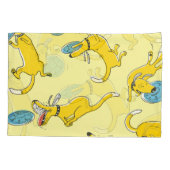 活動犬：フリスビーのスポーツパターン 枕カバー (裏面)