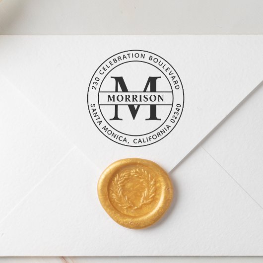 活字モノグラムファミリ名差出人住所 ラバースタンプ