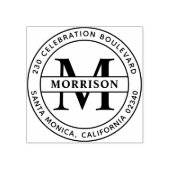 活字モノグラムファミリ名差出人住所 ラバースタンプ (インプリント)