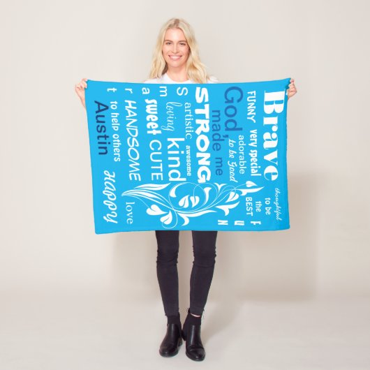 活字体用のアートデザイン、男の子用にカスタマイズ フリースブランケット (インサイチュ)