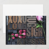 活字印刷の招待状に愛の言葉 招待状 (正面/裏面)