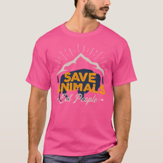 活救動す食べる動物 Tシャツ