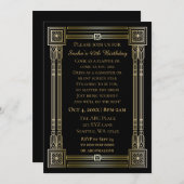 活気あふれる20年代アートデコ素晴らしギャツビー 招待状 (正面/裏面)