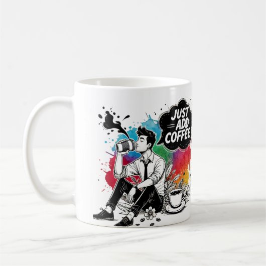 活気あるコーヒーのひととき Just Add Coffee コーヒーマグカップ (左)