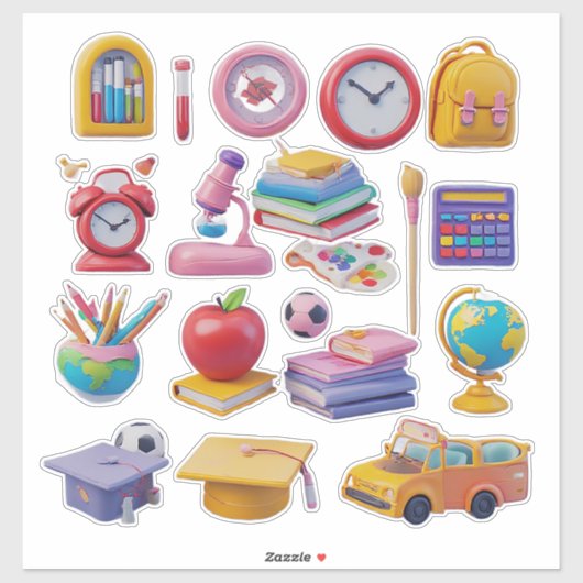 活気ある学校の備品と教育ツール シール (シート)