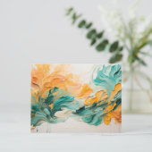 活気ある春の油アクリルアート ポストカード (スタンド正面)