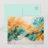 活気ある春の油アクリルアート ポストカード (正面/裏面)