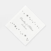 活気ある銀パーソナライズされた星結婚のナプキン スタンダードランチョンナプキン (角)