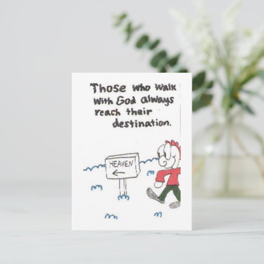 活気づけられるおもしろいな教会ことわざの郵便はがき ポストカード (スタンド正面)