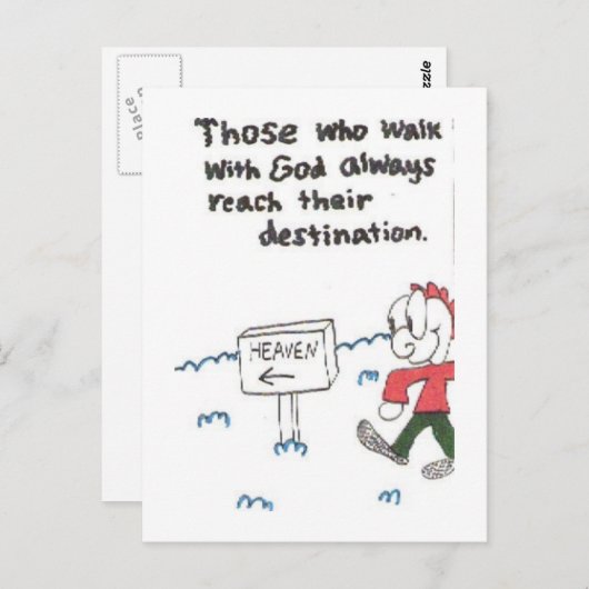 活気づけられるおもしろいな教会ことわざの郵便はがき ポストカード (正面/裏面)