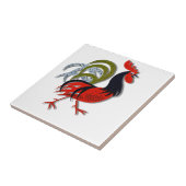 活気づけられるオンドリの漫画は赤をカスタマイズ タイル (側面)