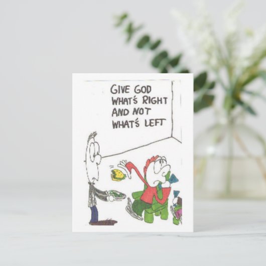 活気づけられるfuinny教会ことわざの郵便はがき ポストカード (スタンド正面)