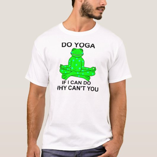 活気づけるなヨガのカエルのデザイン Tシャツ (正面)