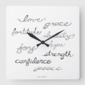 活気づけるな単語の柱時計(数なしで) スクエア壁時計 (正面)