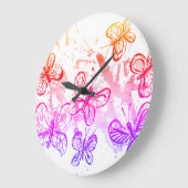 活気づけるな蝶 ラージ壁時計 (傾斜)