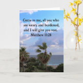 '活気づける MATTHEW 11:28聖なる書物、 経典デザイン カード (黄色い花)