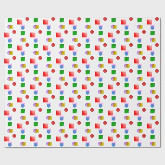 活気とカラフル円と正方形 ラッピングペーパー (フラット)