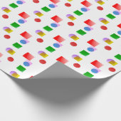 活気とカラフル円と正方形 ラッピングペーパー (角)