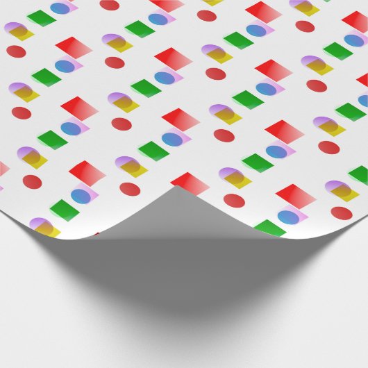 活気とカラフル円と正方形 ラッピングペーパー (角)