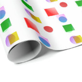 活気とカラフル円と正方形 ラッピングペーパー (ロールコーナー)