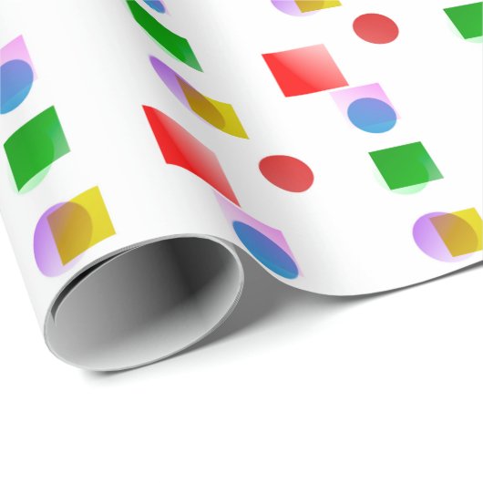 活気とカラフル円と正方形 ラッピングペーパー (ロールコーナー)