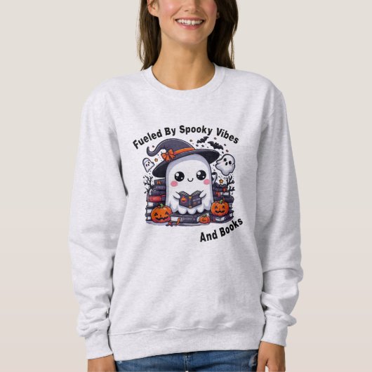 活気と本不気味のハロウィーンで煽られる スウェットシャツ (正面)