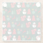 活気と陽気なクリスマスコースター ガラスコースター (裏面)