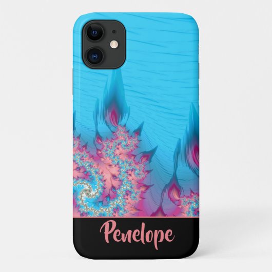 活気のあるコーラルリーフフラクタル海抽象芸術と名前 Case-Mate iPhoneケース (裏面)