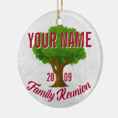 活気のあるツリーパーソナライズされたファミリー懇親会 セラミックオーナメント (左)