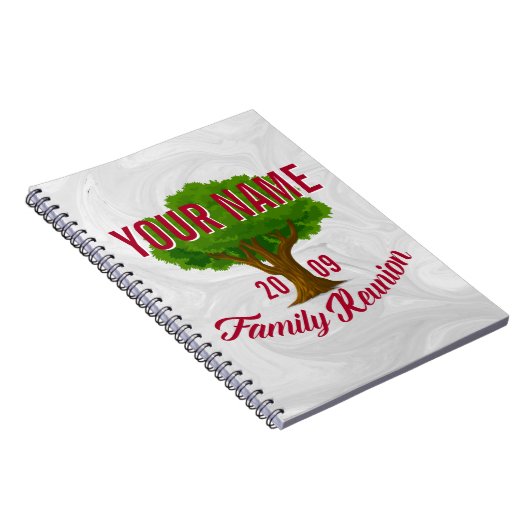 活気のあるツリーパーソナライズされたファミリー懇親会 ノートブック (右側)
