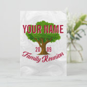 活気のあるツリーパーソナライズされたファミリー懇親会 招待状 (スタンド正面)