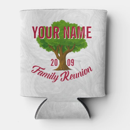 活気のあるツリーパーソナライズされたファミリー懇親会 缶クーラー (正面)
