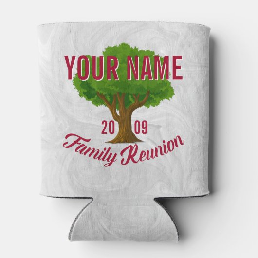 活気のあるツリーパーソナライズされたファミリー懇親会 缶クーラー (裏面)