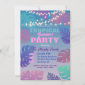 活気のあるパステルカラーエキゾチックな夏のパーティー 招待状 (正面)