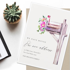 活気のあるピンクのフローラメールボックス私たちはカードを移動した サンキューカード