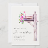 活気のあるピンクのフローラメールボックス私たちはカードを移動した サンキューカード (正面)