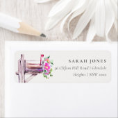 活気のあるピンクのフローラメールボックス移動したアドレス ラベル (インサイチュ)