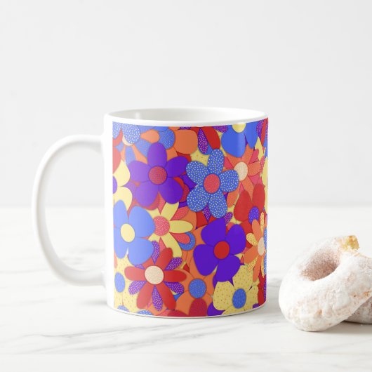 活気のあるブーケコーヒーマグ コーヒーマグカップ (ドーナツ)