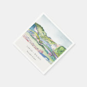 活気のあるマウンテンスケープ赤面ウォーター結婚カラー スタンダードカクテルナプキン (角)