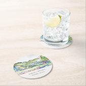 活気のあるマウンテンスケープ赤面ウォーター結婚カラー ラウンドペーパーコースター (インサイチュ)