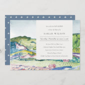 活気のあるマウンテンスケープ赤面ベビーシャワー招待状 サンキューカード (正面/裏面)