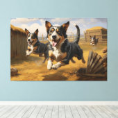 活気のあるランカシャー・ヒーラー・エビッツ キャンバスプリント (インサイチュ (ウッドフロア))