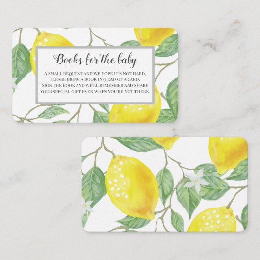 活気のあるレモン赤ちゃんシャワー予約リクエスト エンクロージャーカード (正面/裏面)